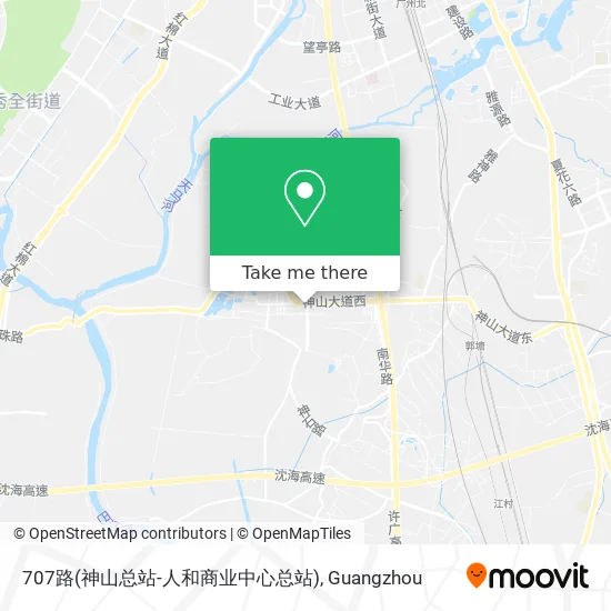 707路(神山总站-人和商业中心总站) map