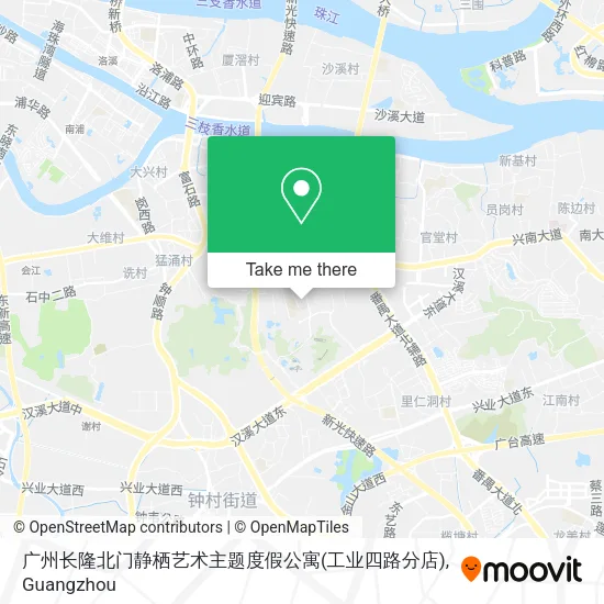 广州长隆北门静栖艺术主题度假公寓(工业四路分店) map