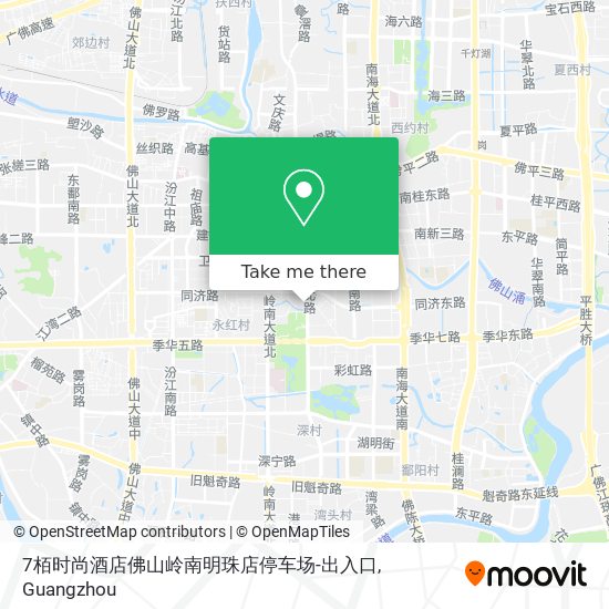 7栢时尚酒店佛山岭南明珠店停车场-出入口 map
