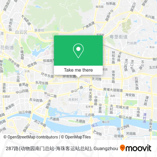 287路(动物园南门总站-海珠客运站总站) map