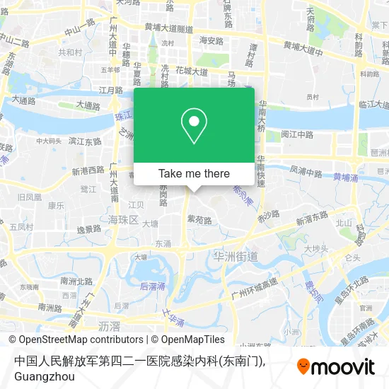 中国人民解放军第四二一医院感染内科(东南门) map