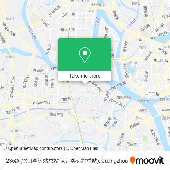 236路(滘口客运站总站-天河客运站总站) map