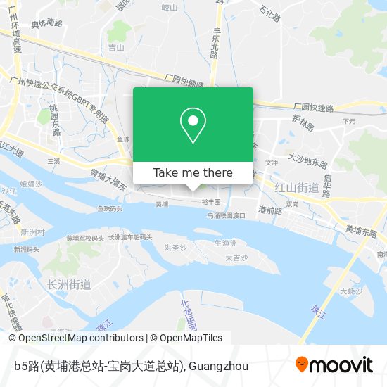 b5路(黄埔港总站-宝岗大道总站) map