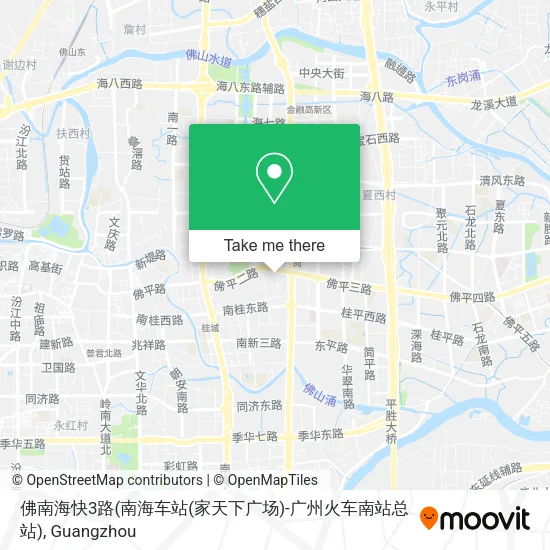 佛南海快3路(南海车站(家天下广场)-广州火车南站总站) map