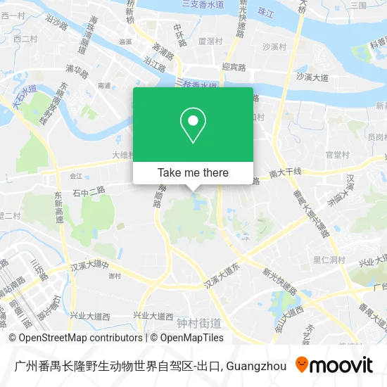 广州番禺长隆野生动物世界自驾区-出口 map