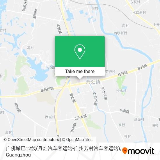 广佛城巴12线(丹灶汽车客运站-广州芳村汽车客运站) map