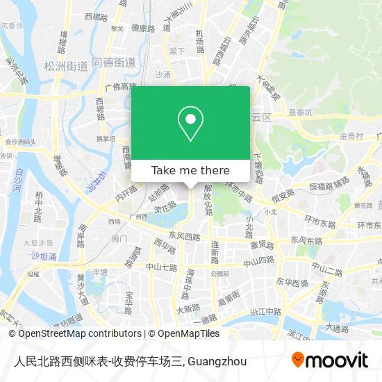 人民北路西侧咪表-收费停车场三 map