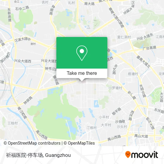 祈福医院-停车场 map