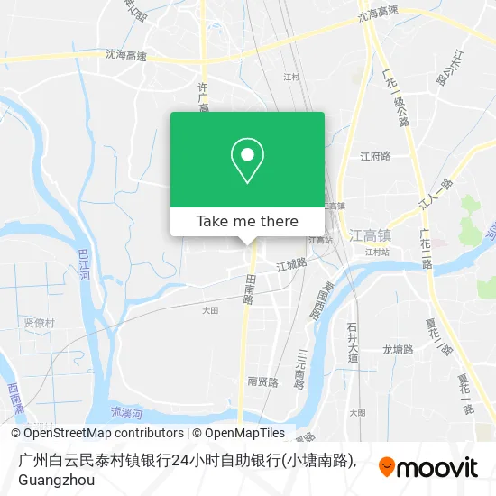 广州白云民泰村镇银行24小时自助银行(小塘南路) map