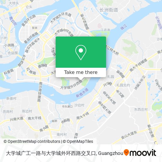 大学城广工一路与大学城外环西路交叉口 map