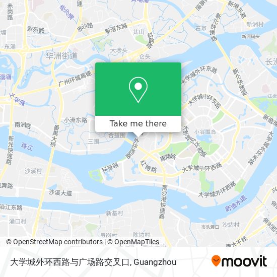 大学城外环西路与广场路交叉口 map