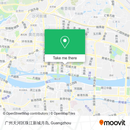 广州天河区珠江新城月岛 map