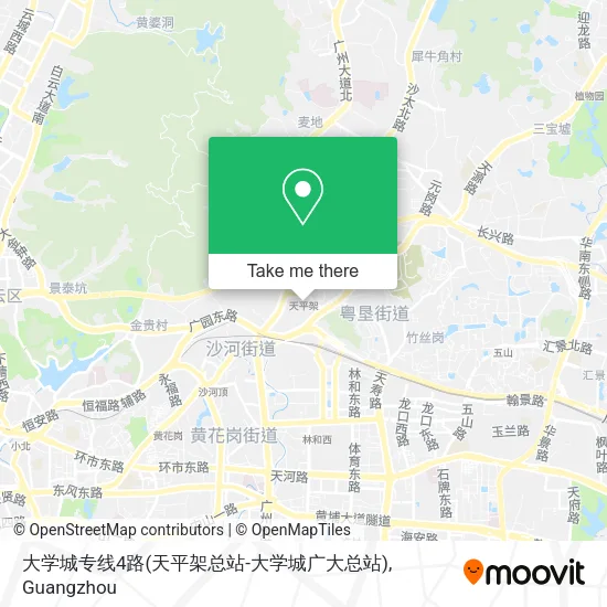 大学城专线4路(天平架总站-大学城广大总站) map