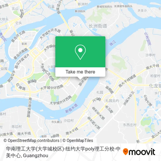 华南理工大学(大学城校区)-纽约大学poly理工分校-中美中心 map