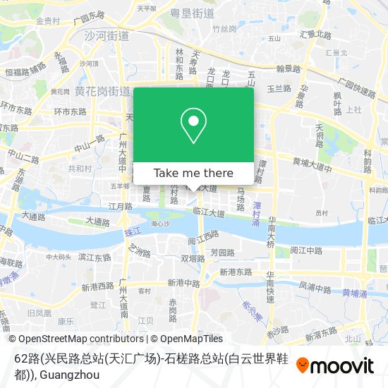 62路(兴民路总站(天汇广场)-石槎路总站(白云世界鞋都)) map