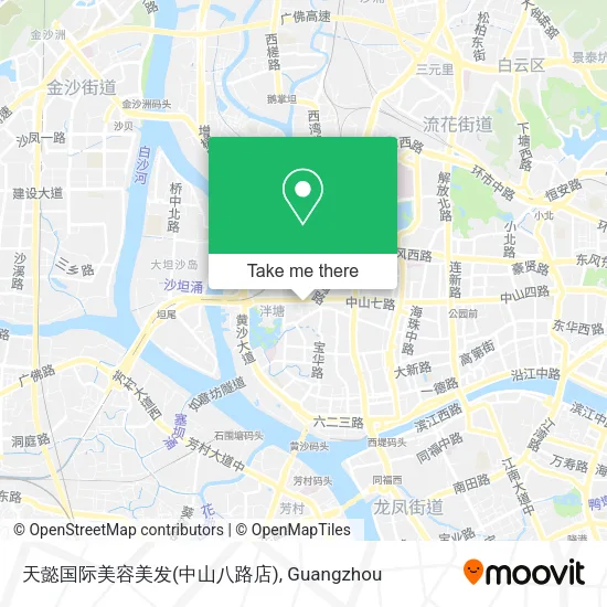 天懿国际美容美发(中山八路店) map
