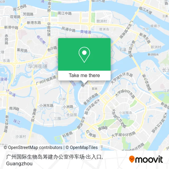 广州国际生物岛筹建办公室停车场-出入口 map