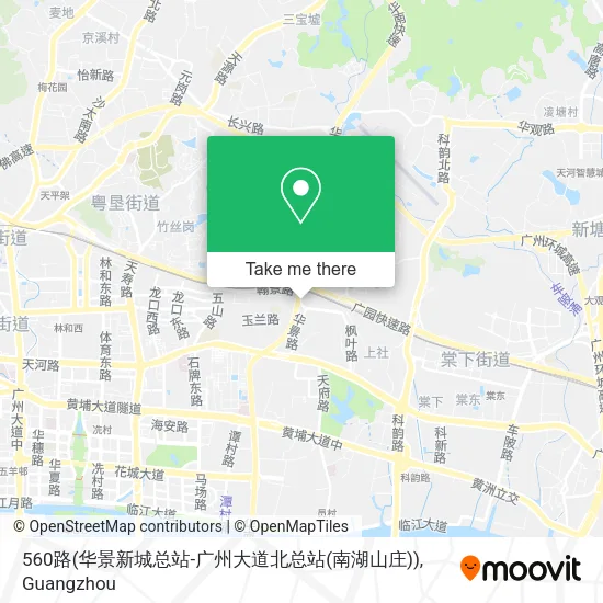560路(华景新城总站-广州大道北总站(南湖山庄)) map