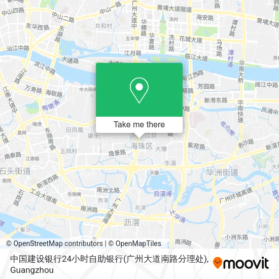 中国建设银行24小时自助银行(广州大道南路分理处) map