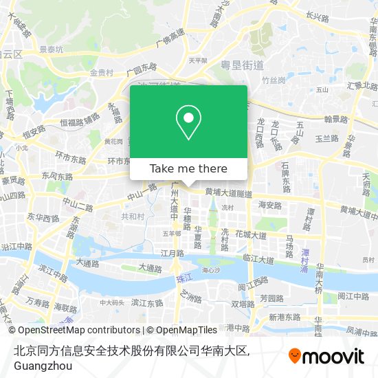 北京同方信息安全技术股份有限公司华南大区 map