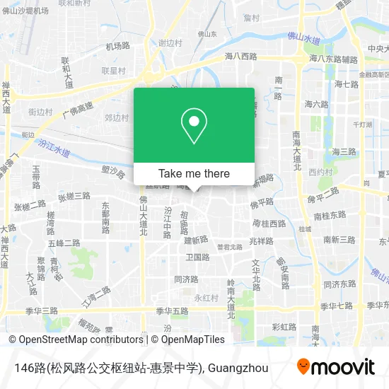 146路(松风路公交枢纽站-惠景中学) map