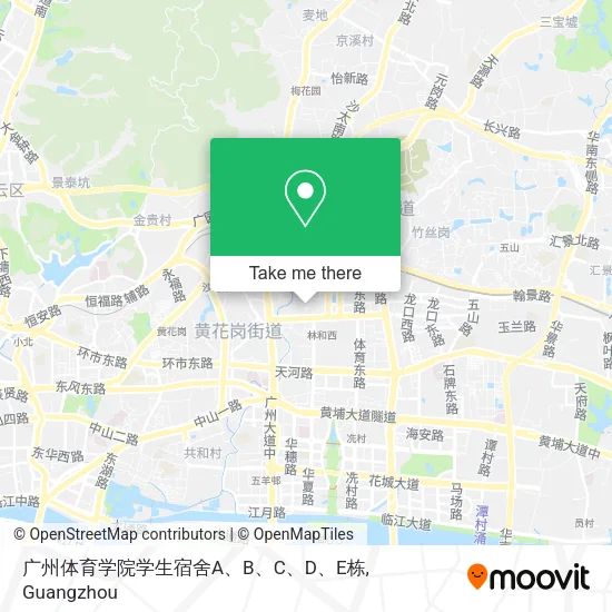 广州体育学院学生宿舍A、B、C、D、E栋 map