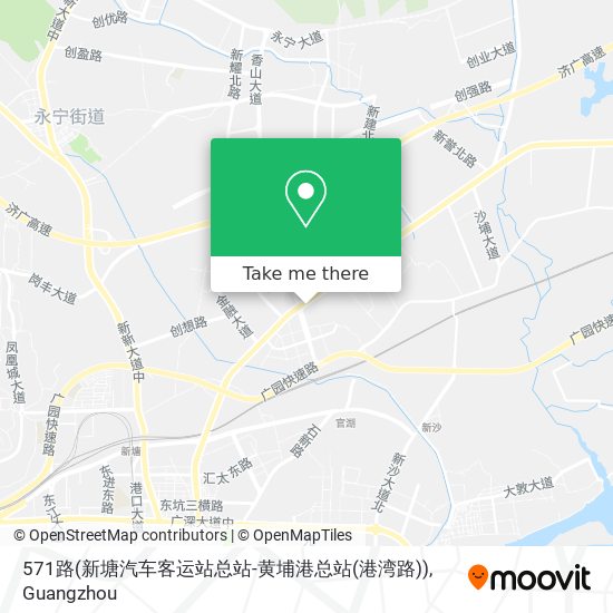 571路(新塘汽车客运站总站-黄埔港总站(港湾路)) map