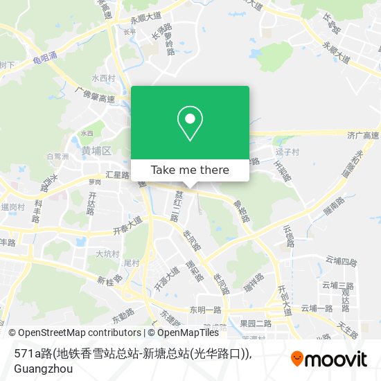 571a路(地铁香雪站总站-新塘总站(光华路口)) map