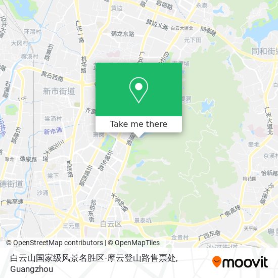 白云山国家级风景名胜区-摩云登山路售票处 map