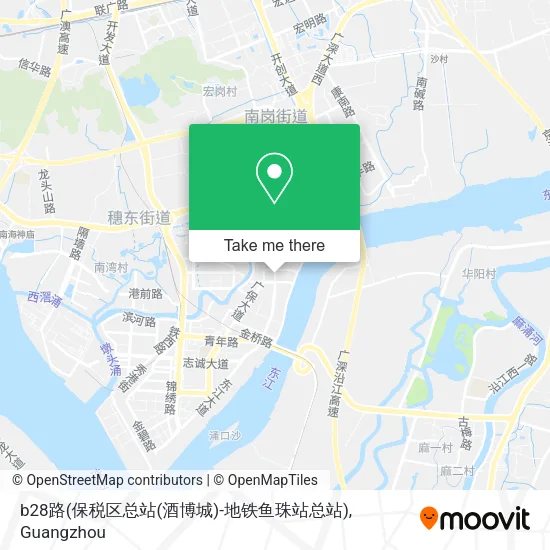 b28路(保税区总站(酒博城)-地铁鱼珠站总站) map
