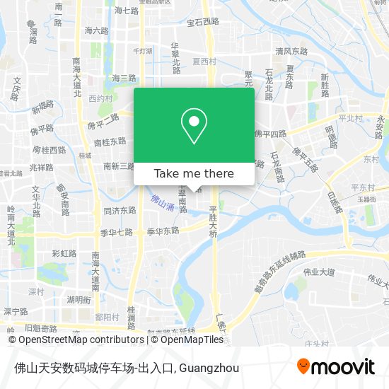 佛山天安数码城停车场-出入口 map