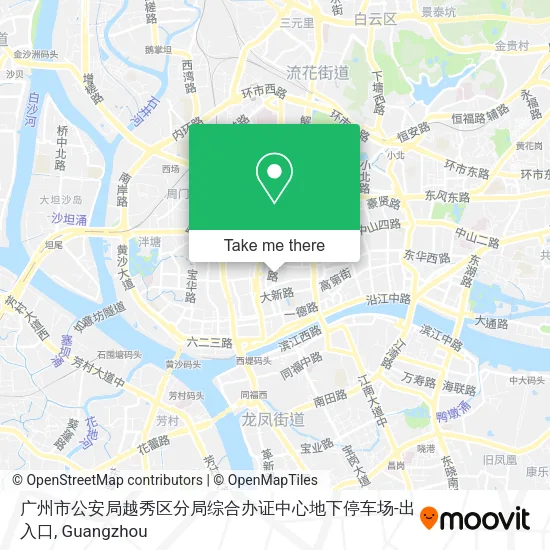 广州市公安局越秀区分局综合办证中心地下停车场-出入口 map