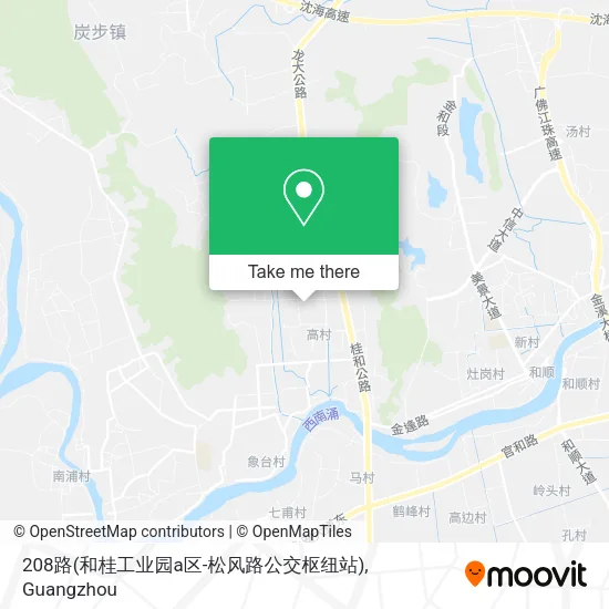 208路(和桂工业园a区-松风路公交枢纽站) map