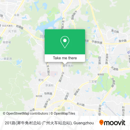 201路(犀牛角村总站-广州火车站总站) map