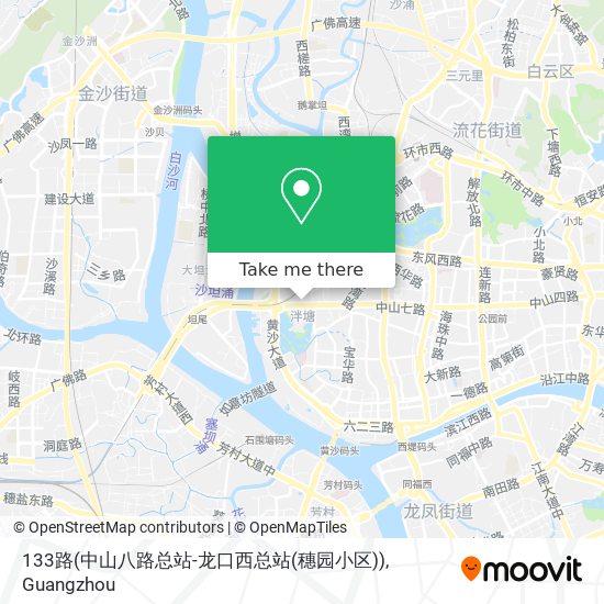 133路(中山八路总站-龙口西总站(穗园小区)) map