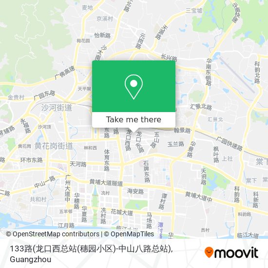 133路(龙口西总站(穗园小区)-中山八路总站) map