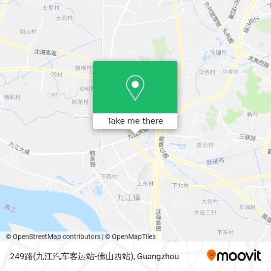 249路(九江汽车客运站-佛山西站) map