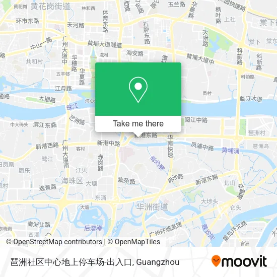 琶洲社区中心地上停车场-出入口 map