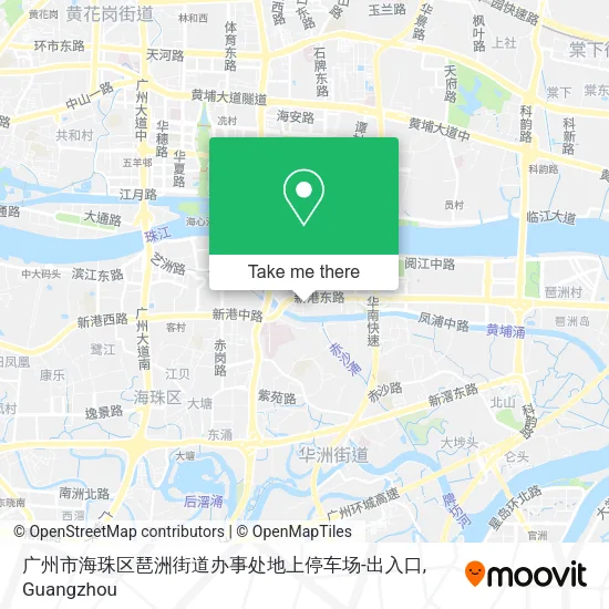 广州市海珠区琶洲街道办事处地上停车场-出入口 map