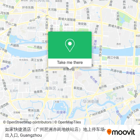 如家快捷酒店（广州琶洲赤岗地铁站店）地上停车场-出入口 map