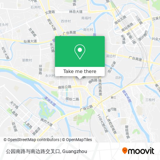 公园南路与南边路交叉口 map