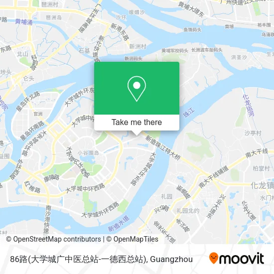 86路(大学城广中医总站-一德西总站) map