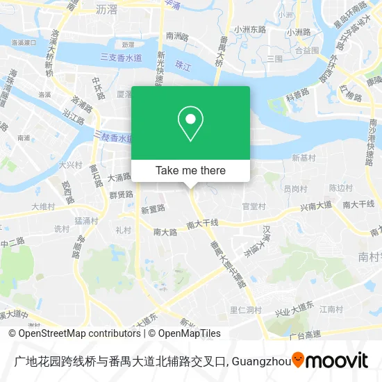 广地花园跨线桥与番禺大道北辅路交叉口 map