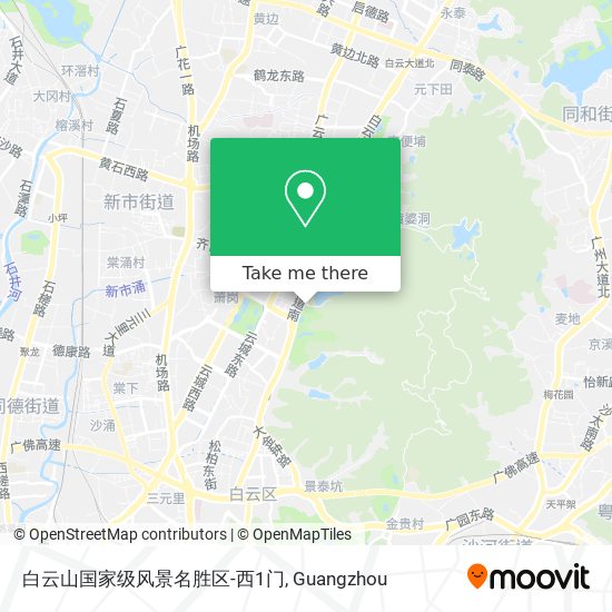 白云山国家级风景名胜区-西1门 map