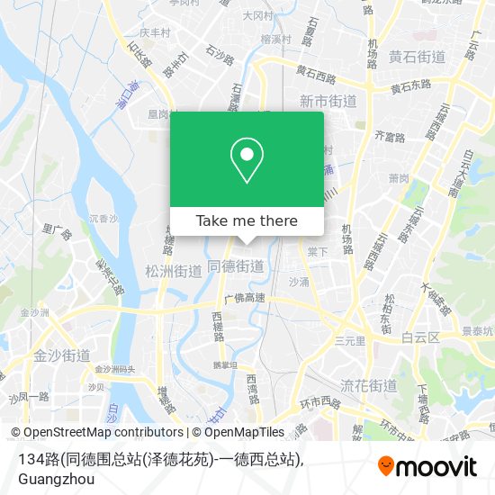 134路(同德围总站(泽德花苑)-一德西总站) map