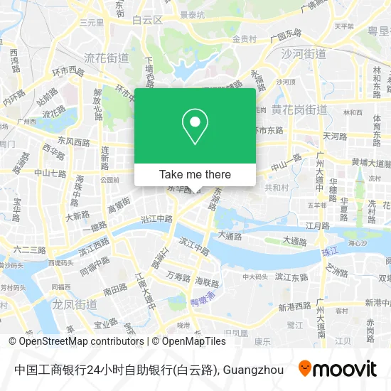 中国工商银行24小时自助银行(白云路) map