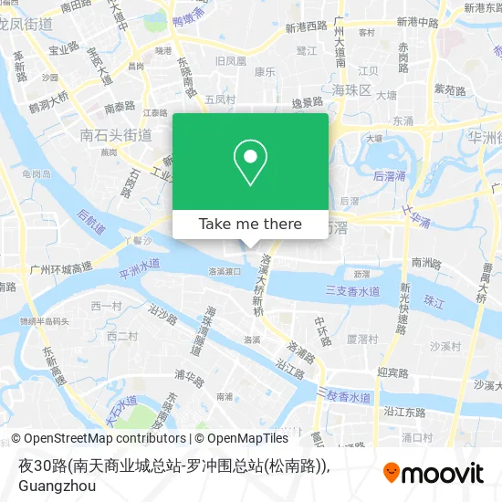 夜30路(南天商业城总站-罗冲围总站(松南路)) map