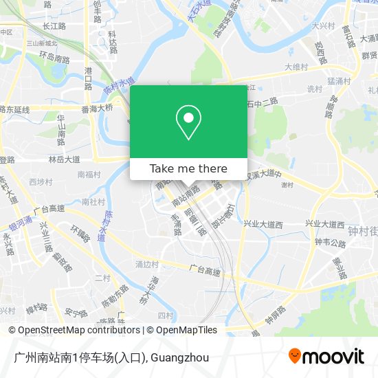 广州南站南1停车场(入口) map