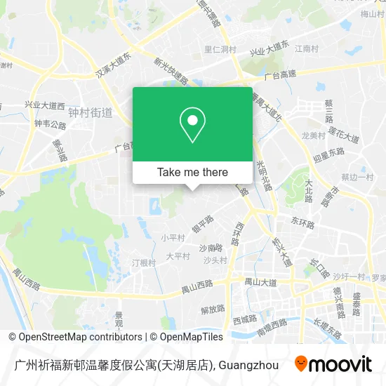 广州祈福新邨温馨度假公寓(天湖居店) map
