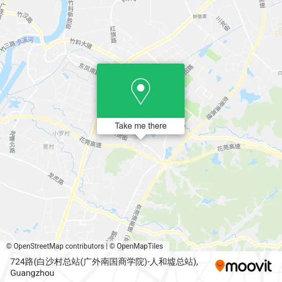 724路(白沙村总站(广外南国商学院)-人和墟总站) map